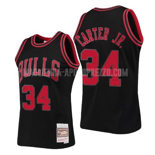 uomo maglia chicago bulls di wendell carter jr 34 nero collezione anelli