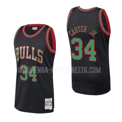 uomo maglia chicago bulls di wendell carter jr 34 nero hardwood classics