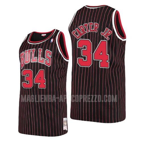 uomo maglia chicago bulls di wendell carter jr 34 nero hardwood classics 1995-96