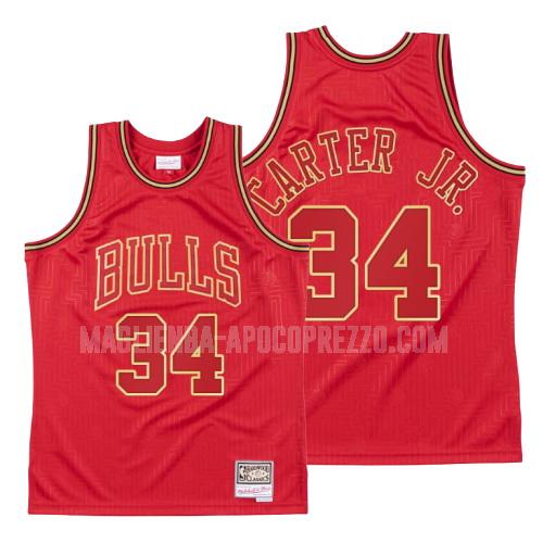 uomo maglia chicago bulls di wendell carter jr 34 rosso throwback 2020