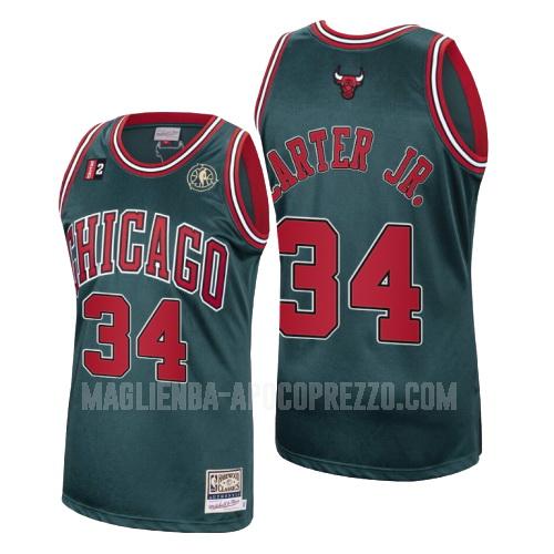 uomo maglia chicago bulls di wendell carter jr 34 verde hardwood classics 2008-2009