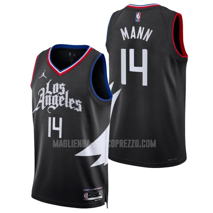 uomo maglia los angeles clippers di terance mann 14 nero statement edition 2022-23