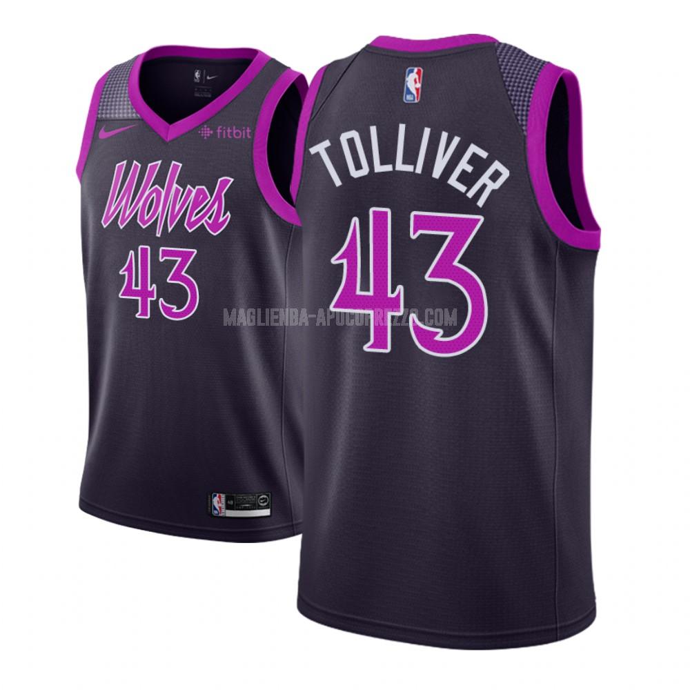 uomo maglia minnesota timberwolves di anthony tolliver 43 viola city edition