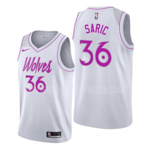 uomo maglia minnesota timberwolves di dario saric 36 bianco earned edition