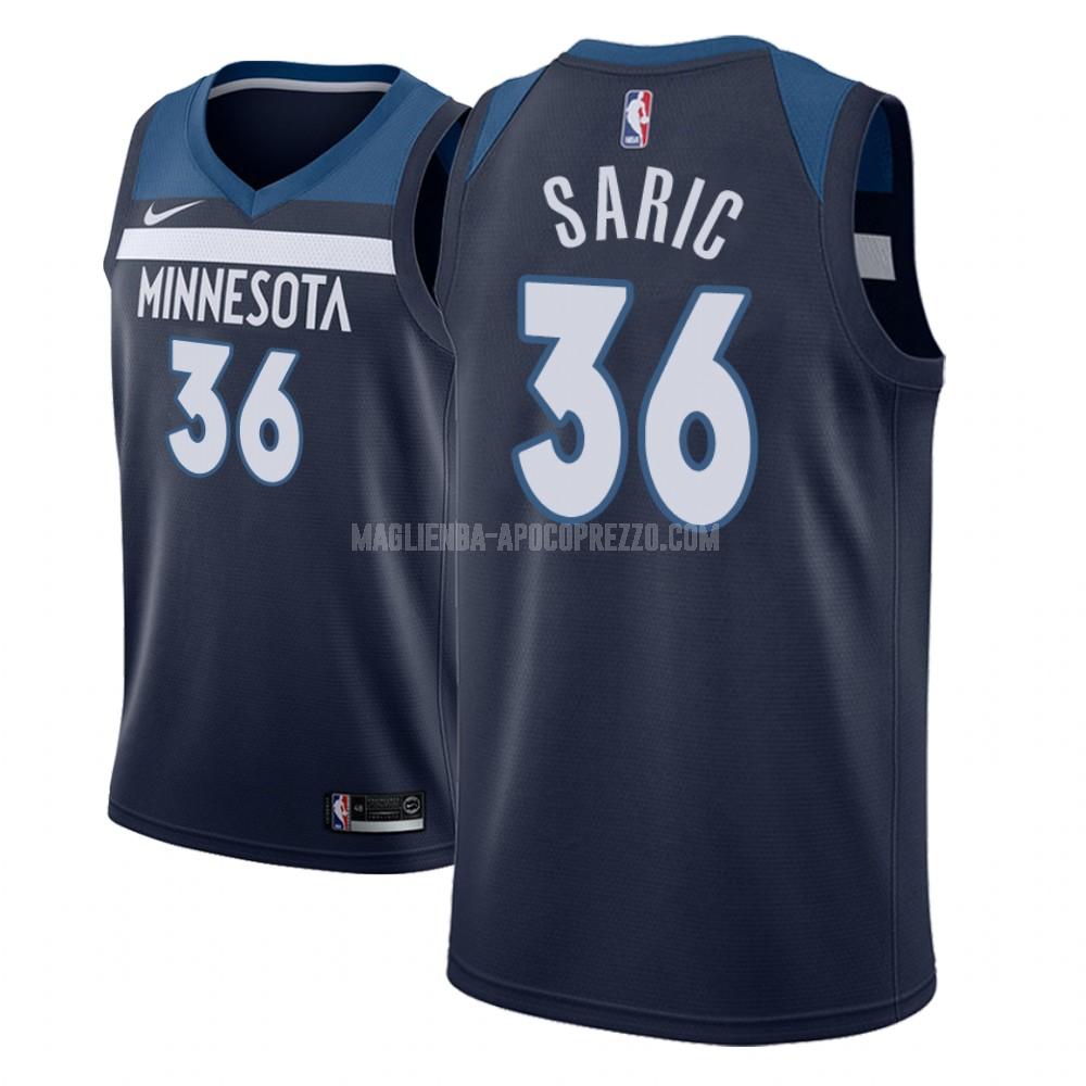 uomo maglia minnesota timberwolves di dario saric 36 blu navy icon