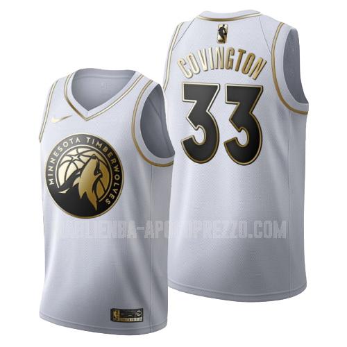 uomo maglia minnesota timberwolves di robert covington 33 bianco edizione d'oro