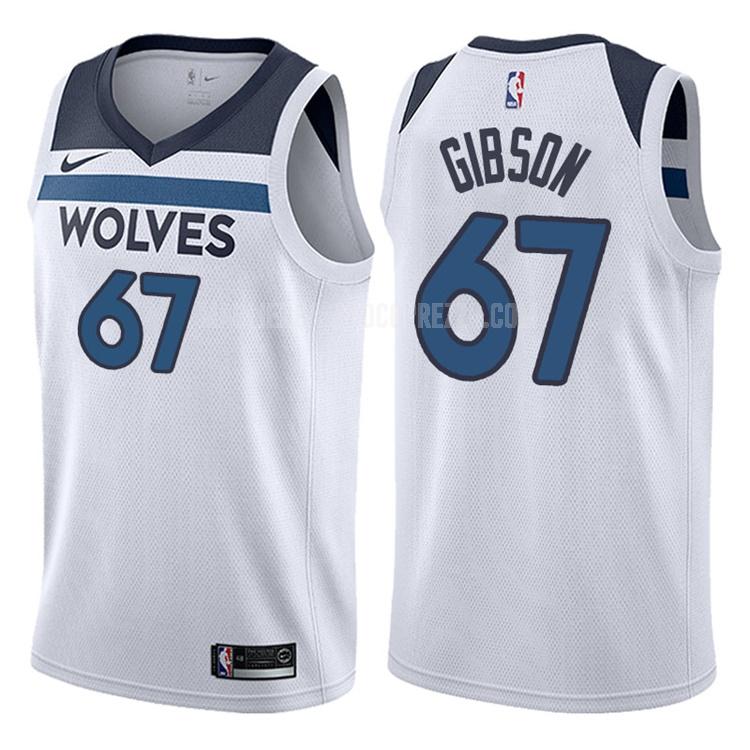 uomo maglia minnesota timberwolves di taj gibson 67 bianco statement 2017-18