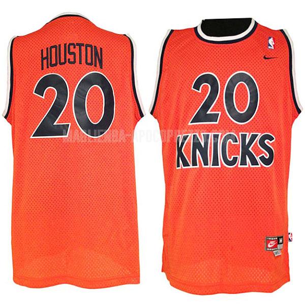 uomo maglia new york knicks di allan houston 20 arancia throwback