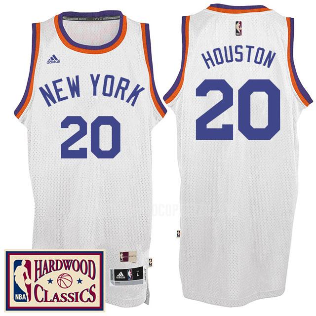 uomo maglia new york knicks di allan houston 20 bianco hardwood classics