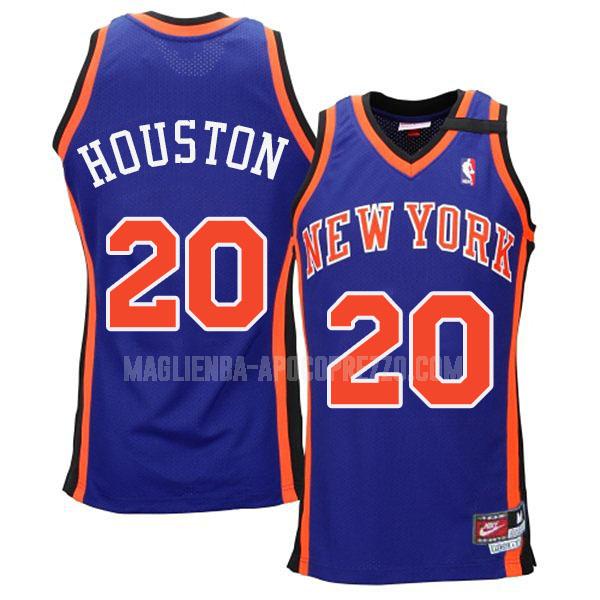 uomo maglia new york knicks di allan houston 20 blu throwback