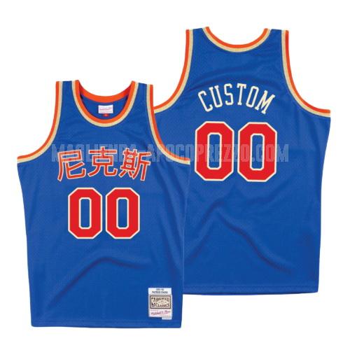 uomo maglia new york knicks di custom blu capodanno cinese