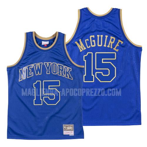 uomo maglia new york knicks di dick mcguire 15 blu throwback 2020