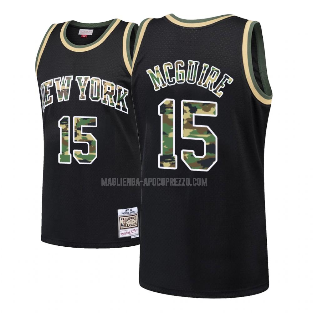 uomo maglia new york knicks di dick mcguire 15 nero fuoco diretto