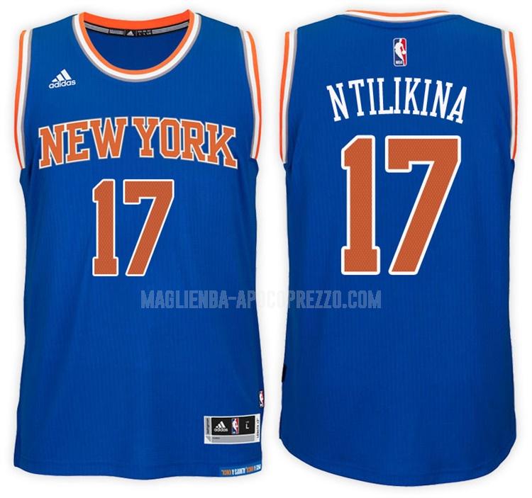 uomo maglia new york knicks di frank ntilikina 17 blu road