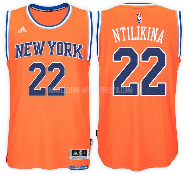 uomo maglia new york knicks di frank ntilikina 22 arancia alternato