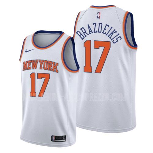 uomo maglia new york knicks di iggy brazdeikis 17 bianco association