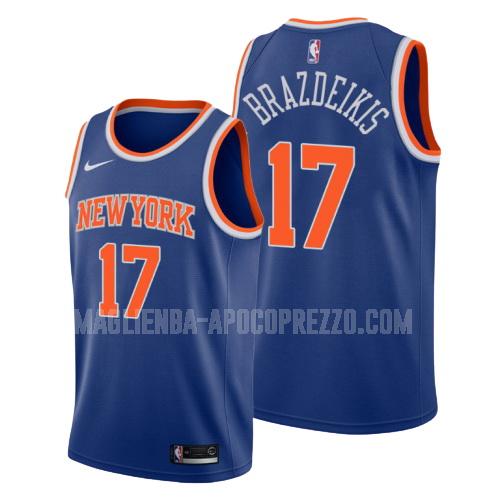 uomo maglia new york knicks di iggy brazdeikis 17 blu icon