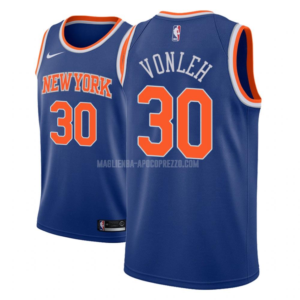 uomo maglia new york knicks di noah vonleh 30 blu icon 2018-19