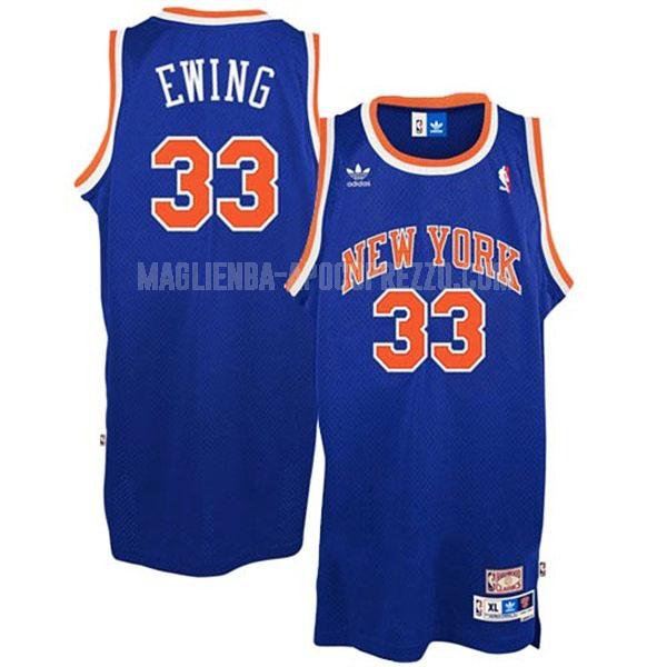 uomo maglia new york knicks di patrick ewing 33 blu hardwood classics