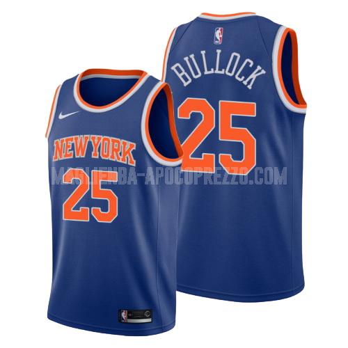 uomo maglia new york knicks di reggie bullock 25 blu icon