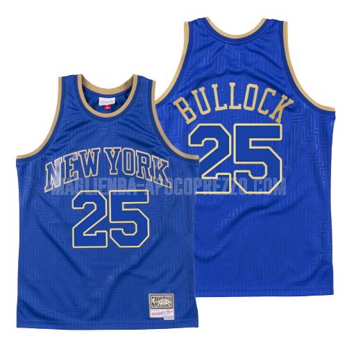 uomo maglia new york knicks di reggie bullock 25 blu throwback 2020