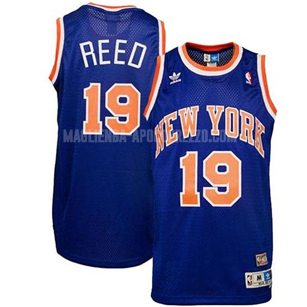 uomo maglia new york knicks di willis reed 19 blu hardwood classics