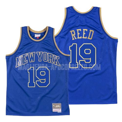 uomo maglia new york knicks di willis reed 19 blu throwback 2020