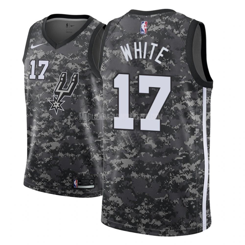 uomo maglia san antonio spurs di okaro white 17 camo city edition