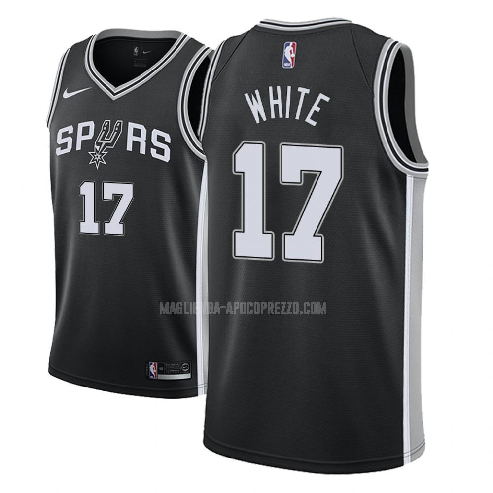 uomo maglia san antonio spurs di okaro white 17 nero icon