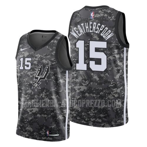 uomo maglia san antonio spurs di quinndary weatherspoon 15 camo city edition